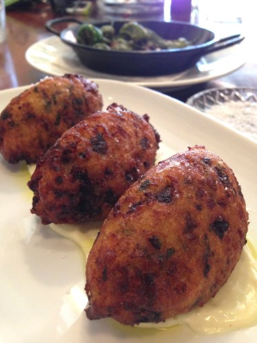 Sticky pork and morcilla croqueta