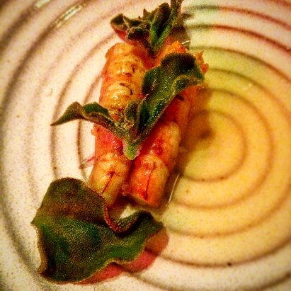 Marron, cultured buttermilk and horseradish, ice plant