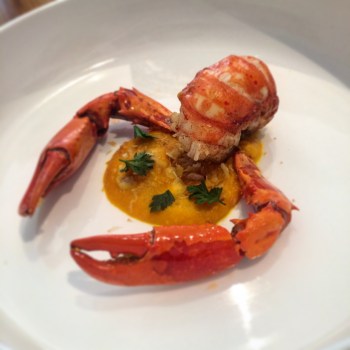 Butter-poached marron with butternut and hazelnut